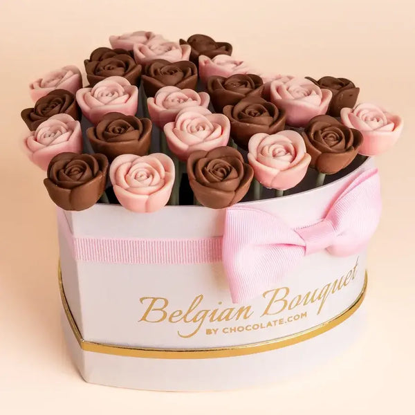 Heart-Shaped Belgian Bouquet™ Chocolate Roses