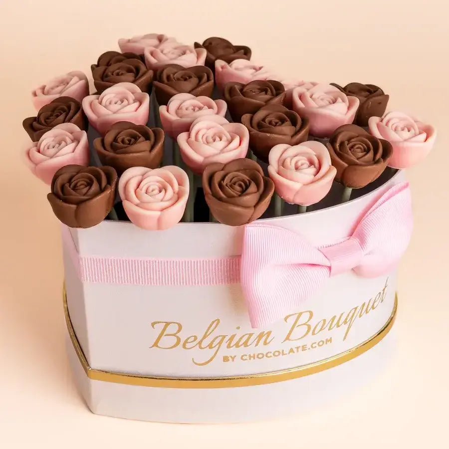 Heart-Shaped Belgian Bouquet™ Chocolate Roses