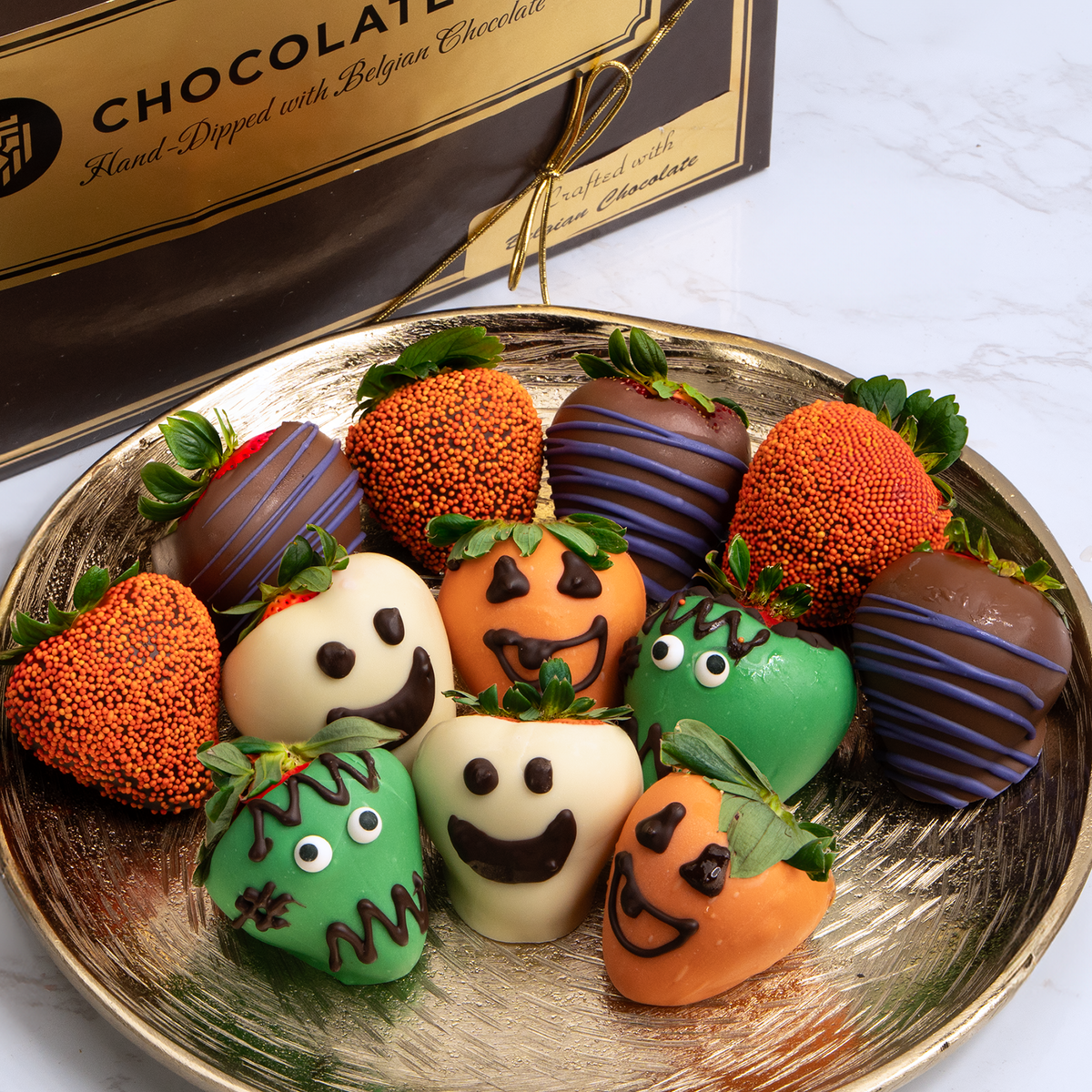 Halloween Hand-Dipped Belgian Chocolate Strawberries