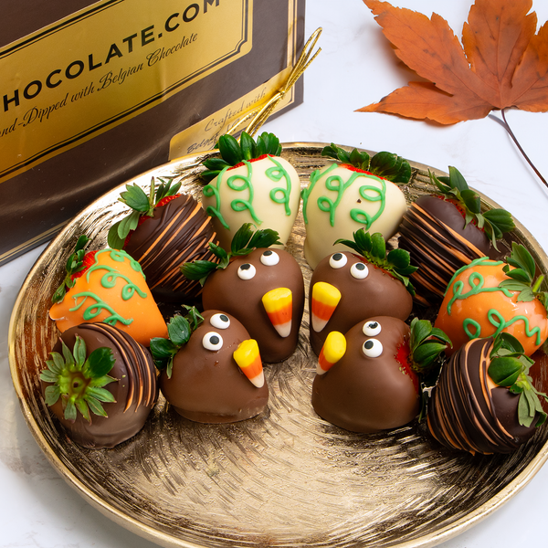 Turkey Time Hand-Dipped Belgian Chocolate Strawberries